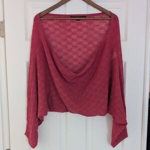 French Connection Shawl Sweater Shrug in Coral Red M/L